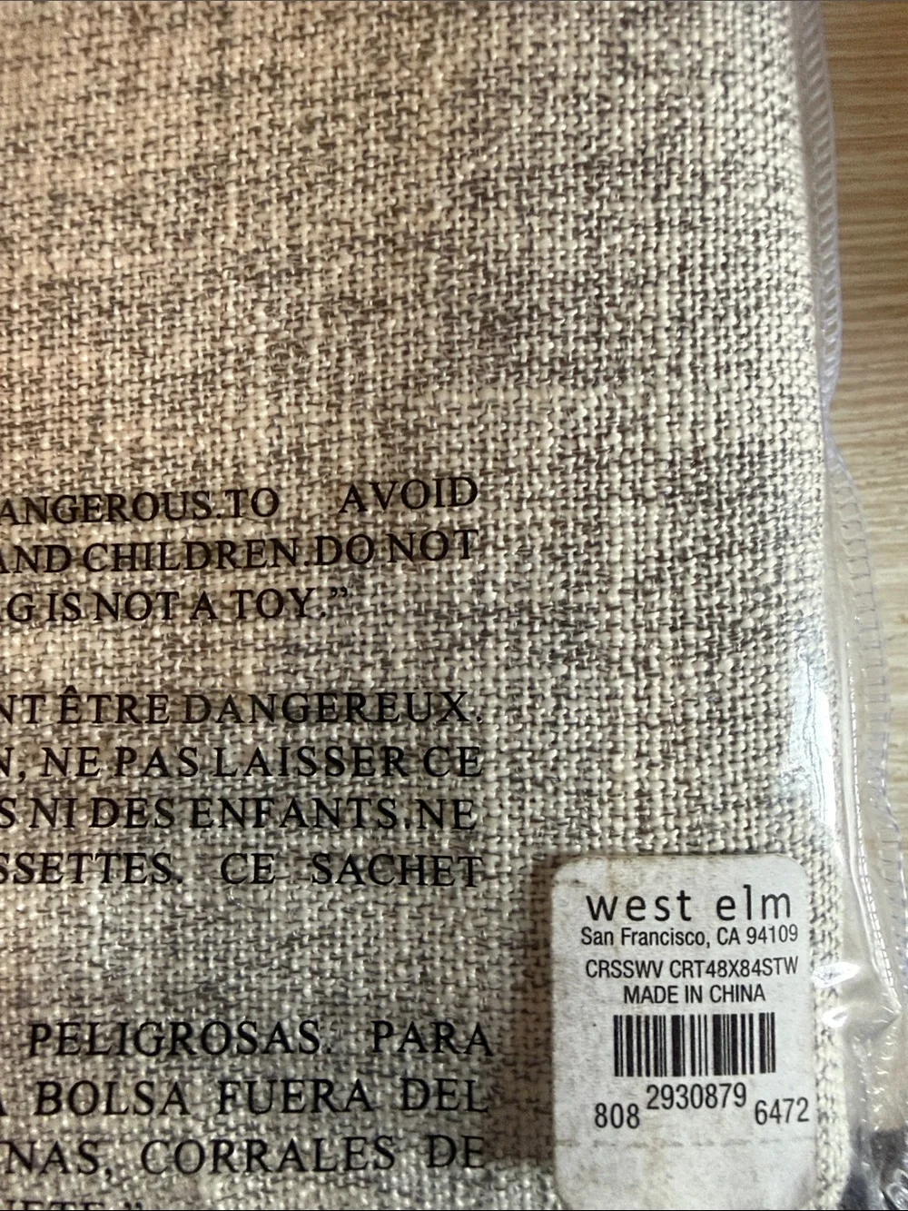 West Elm Crossweave Curtains in Stone White 48x84 in. (2 Panels)